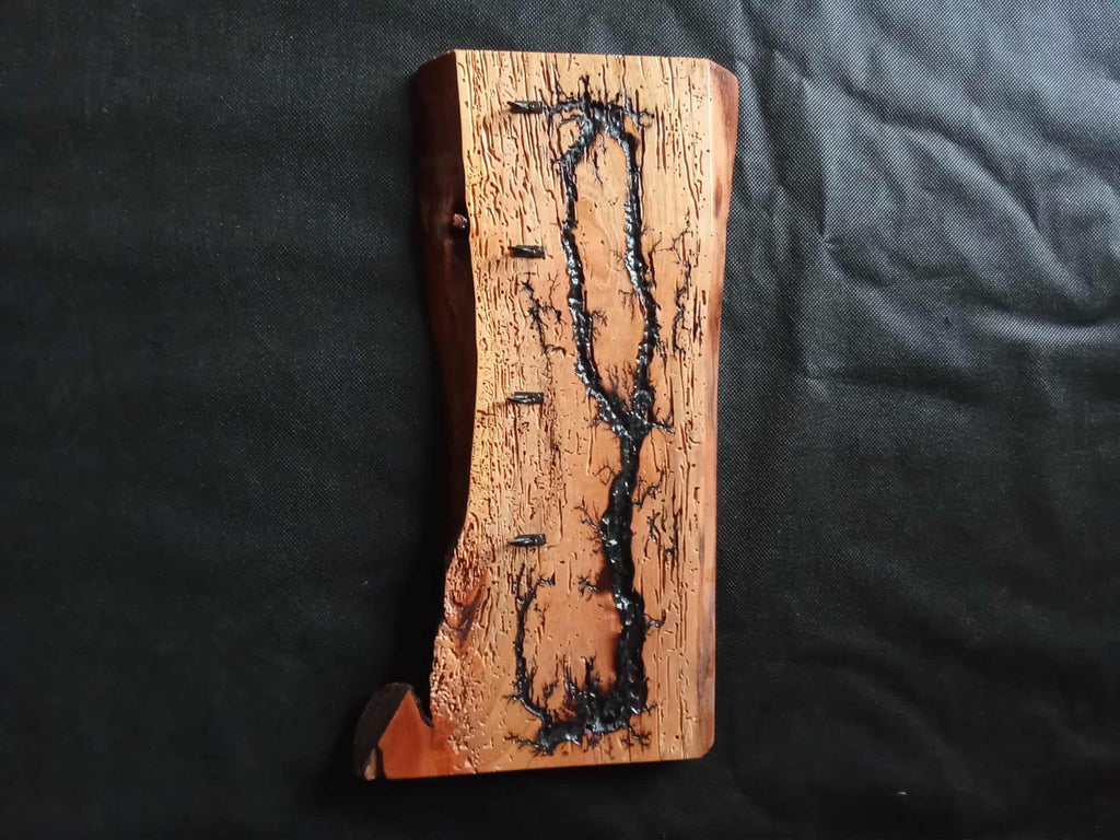 Porte-clés mural en bois fractal